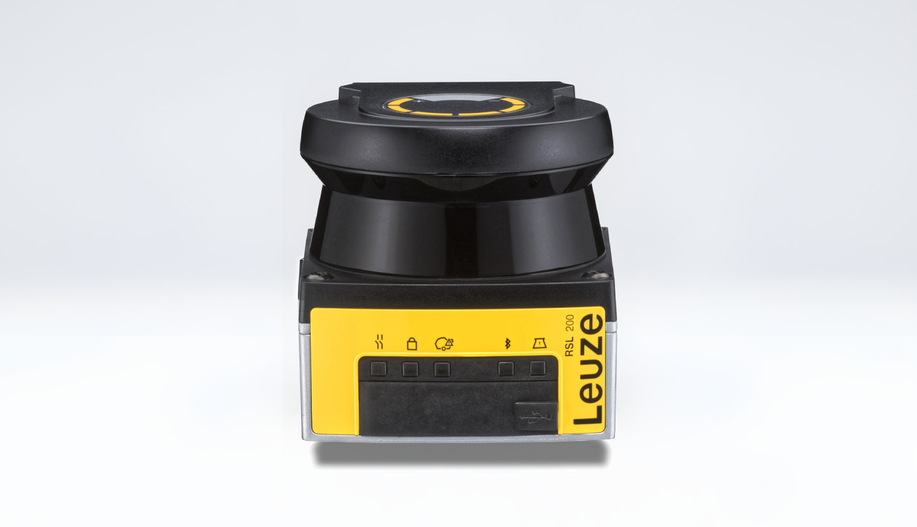 Industriedesign des Sicherheits-Laserscanners Leuze RSL 200 in kompakter Bauform